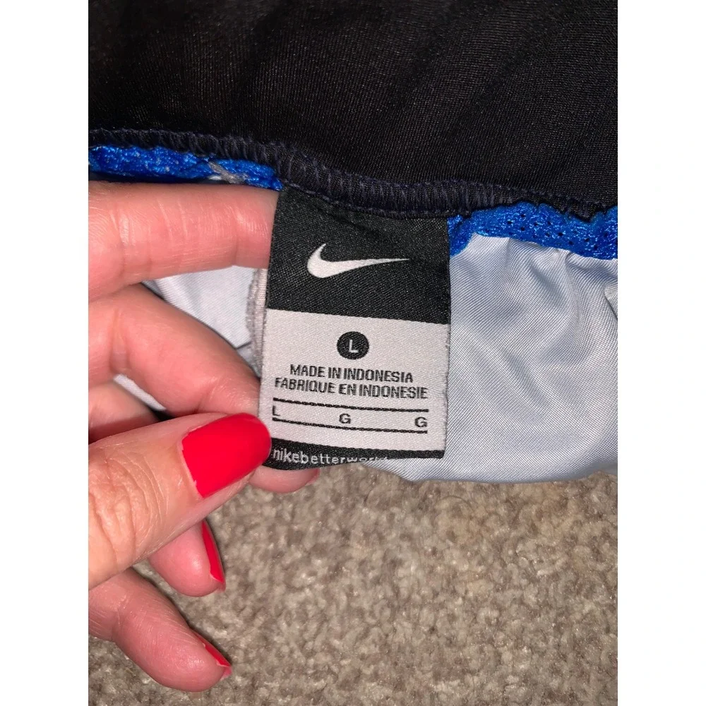 Nike Mens Blue Striped Swim Trunks Board Shorts Size Large